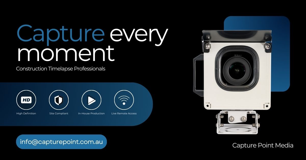 Construction Time-Lapse Camera for Project Monitoring Weatherproof construction time-lapse camera mounted on site for monitoring and project documentation